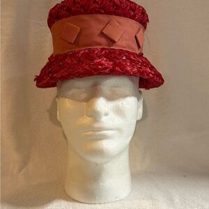 Elegant Red Vintage Women's Hat